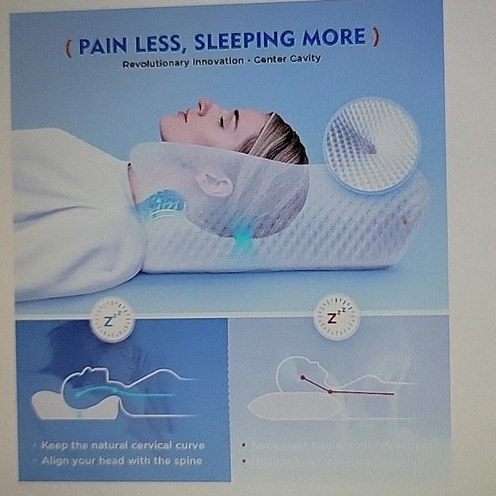 Osteo cervical pillow necknpsin relief hollow design odorless White Queen New
